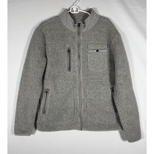Marine Layer Jacket Mens Medium Gray Full Zip Sherpa Deep Pile Fleece Soft